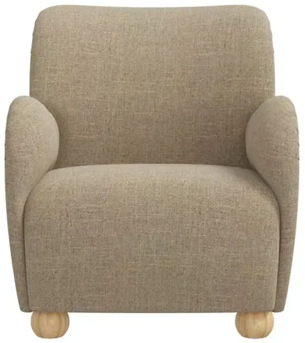 Luna Accent Chair - Linen - Brown, Comfortable, Durable, Cushioned, Linenlike Upholstery