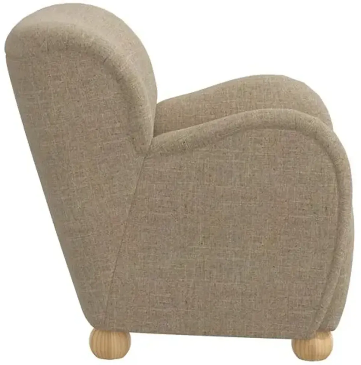 Luna Accent Chair - Linen - Brown, Comfortable, Durable, Cushioned, Linenlike Upholstery