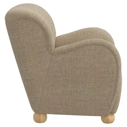 Luna Accent Chair - Linen - Brown, Comfortable, Durable, Cushioned, Linenlike Upholstery