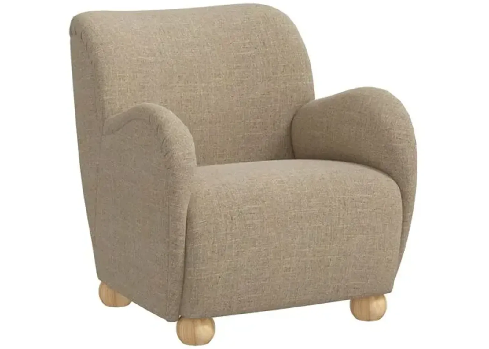 Luna Accent Chair - Linen - Brown, Comfortable, Durable, Cushioned, Linenlike Upholstery