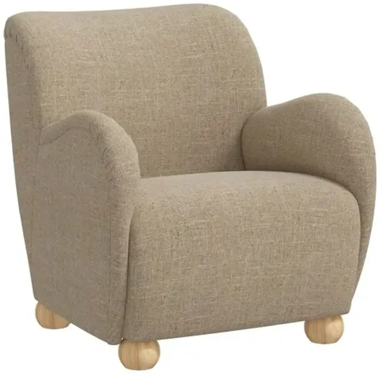 Luna Accent Chair - Linen - Brown, Comfortable, Durable, Cushioned, Linenlike Upholstery