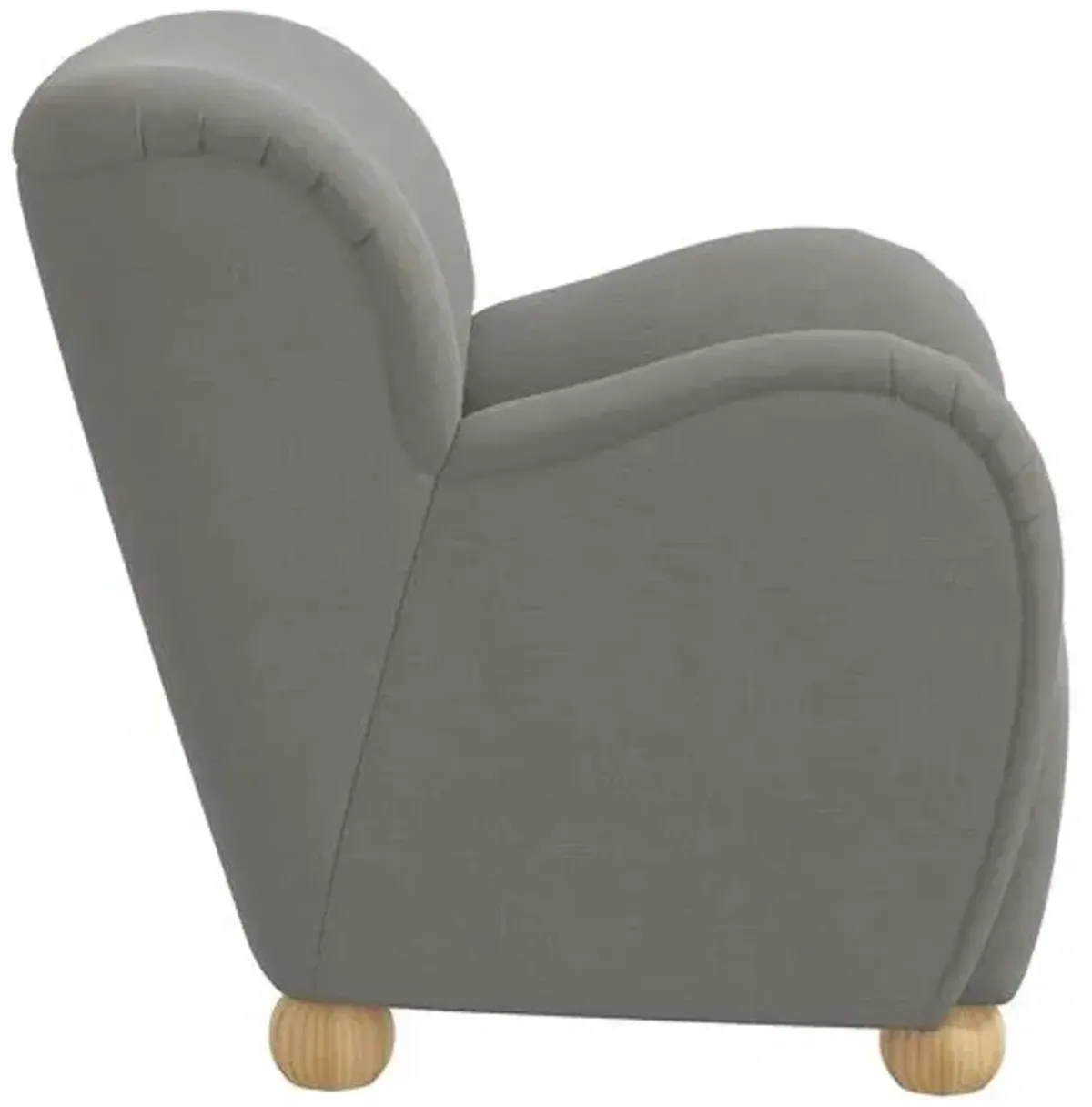 Luna Accent Chair - Linen - Gray, Comfortable, Durable, Cushioned, Linenlike Upholstery