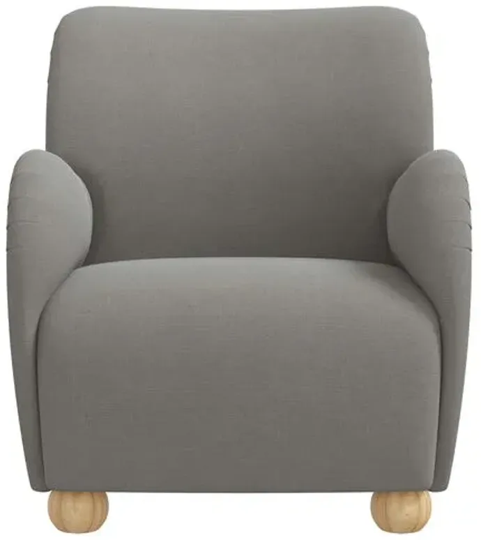 Luna Accent Chair - Linen - Gray, Comfortable, Durable, Cushioned, Linenlike Upholstery