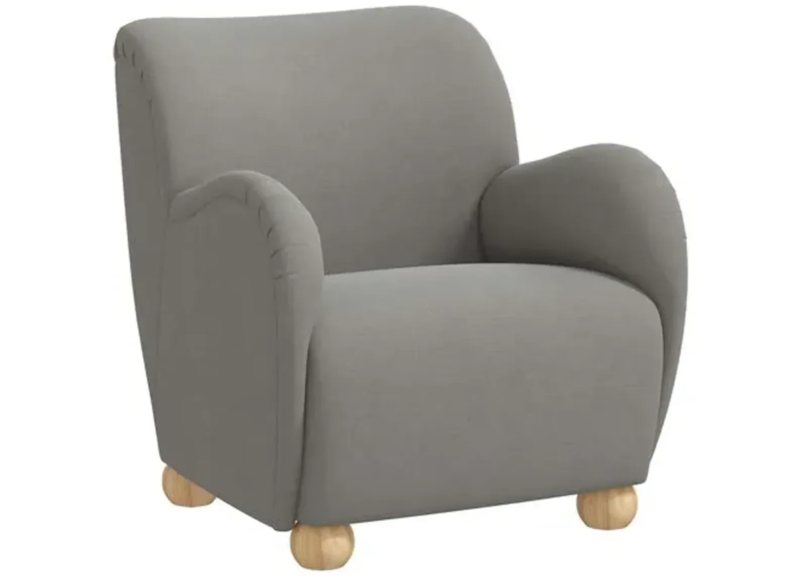 Luna Accent Chair - Linen - Gray, Comfortable, Durable, Cushioned, Linenlike Upholstery