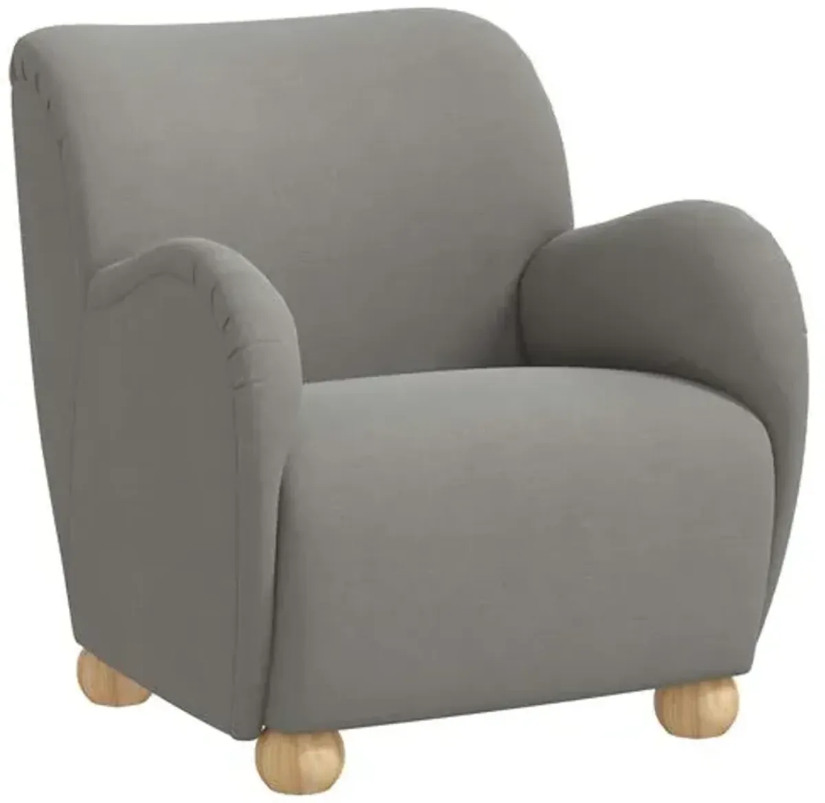 Luna Accent Chair - Linen - Gray, Comfortable, Durable, Cushioned, Linenlike Upholstery