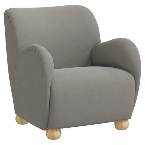 Luna Accent Chair - Linen - Gray, Comfortable, Durable, Cushioned, Linenlike Upholstery