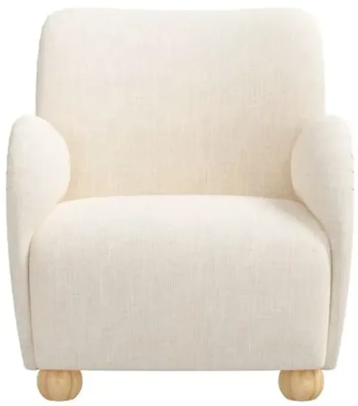 Luna Accent Chair - Linen - Beige, Comfortable, Durable, Cushioned, Linenlike Upholstery