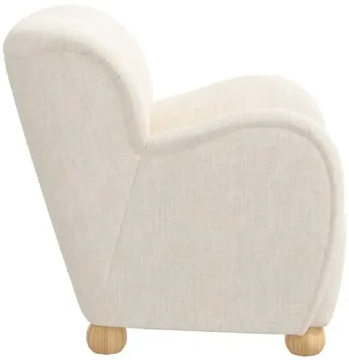 Luna Accent Chair - Linen - Beige, Comfortable, Durable, Cushioned, Linenlike Upholstery