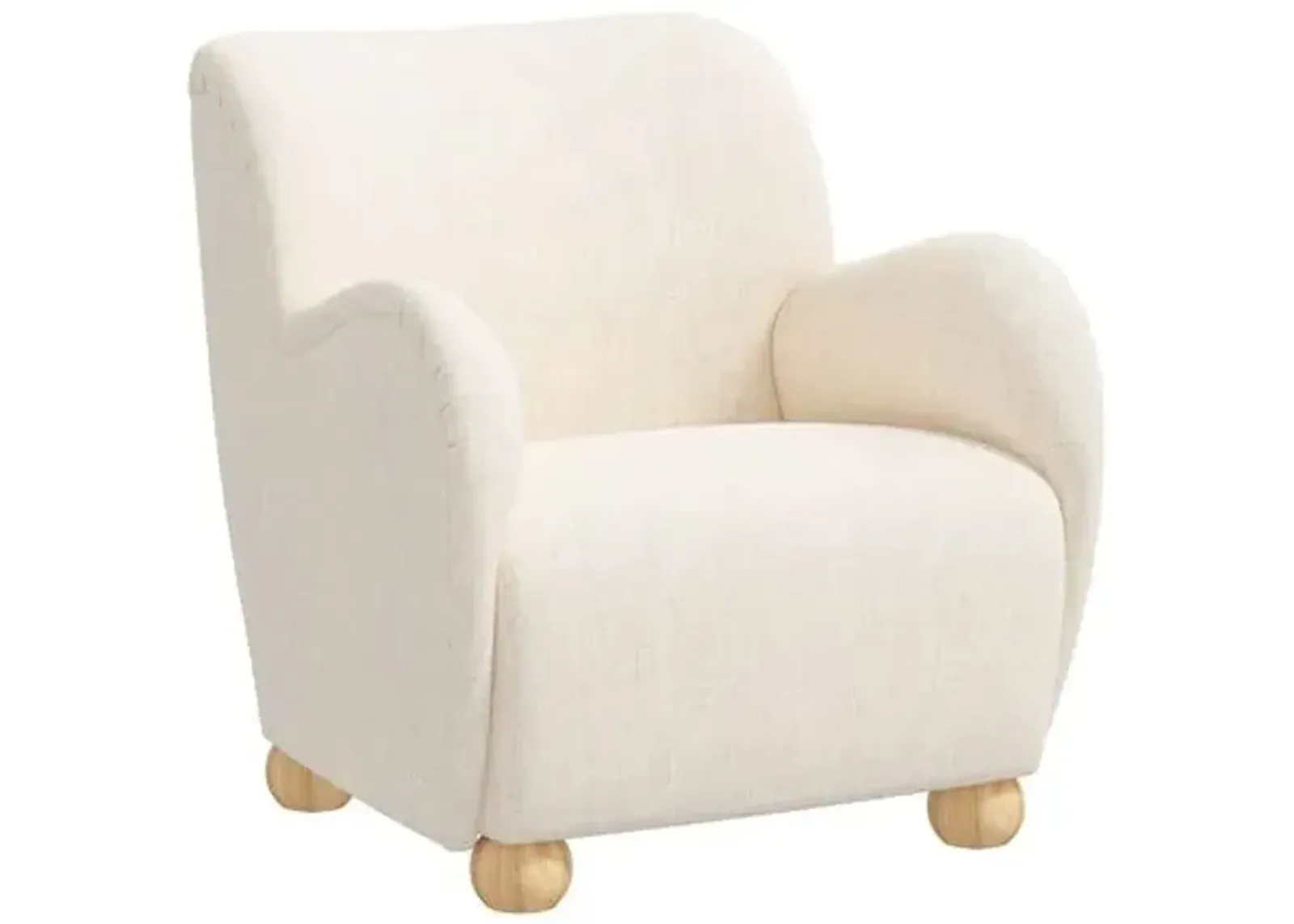 Luna Accent Chair - Linen - Beige, Comfortable, Durable, Cushioned, Linenlike Upholstery