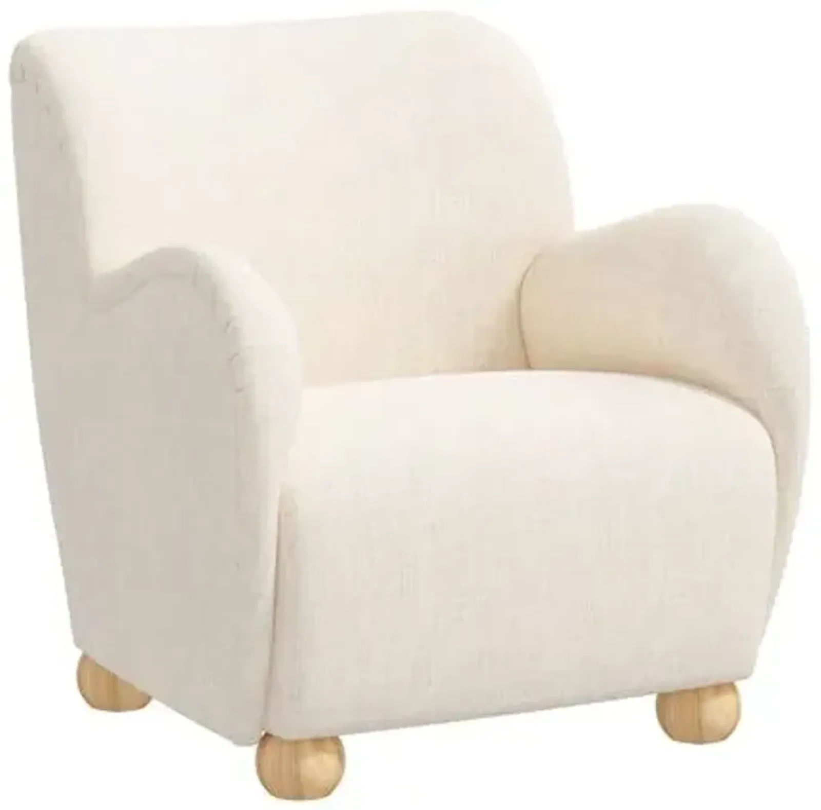 Luna Accent Chair - Linen - Beige, Comfortable, Durable, Cushioned, Linenlike Upholstery