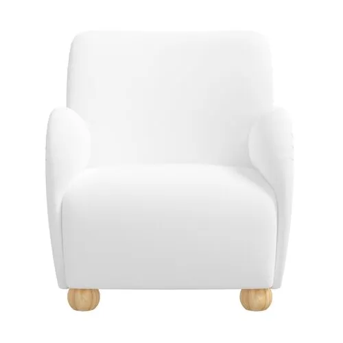 Luna Accent Chair - Linen - White, Comfortable, Durable, Cushioned, Linenlike Upholstery