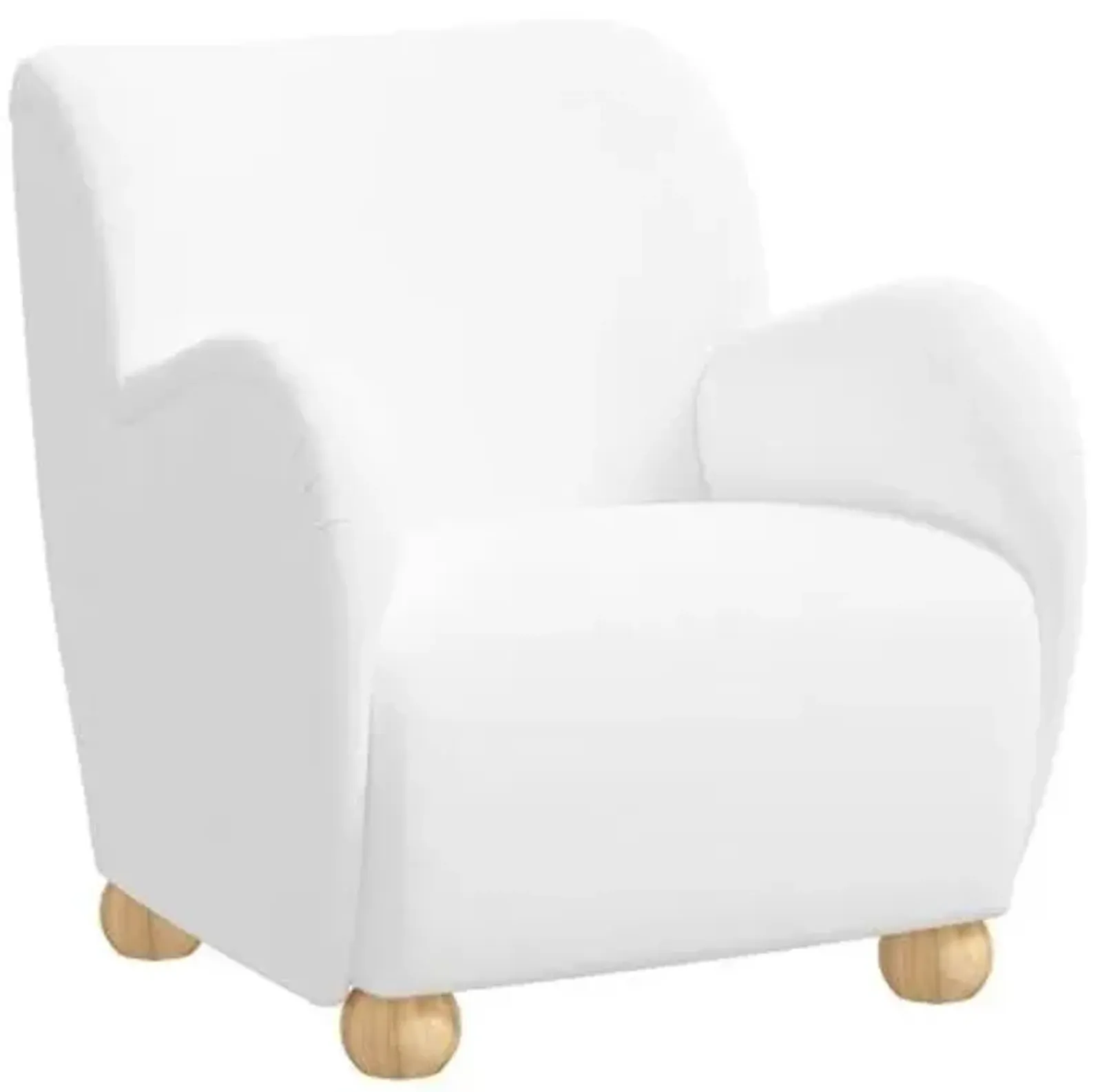 Luna Accent Chair - Linen - White, Comfortable, Durable, Cushioned, Linenlike Upholstery