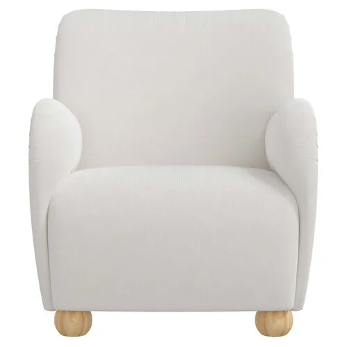 Luna Accent Chair - Velvet - White, Comfortable, Durable, Velvet Upholstery, Cushioned