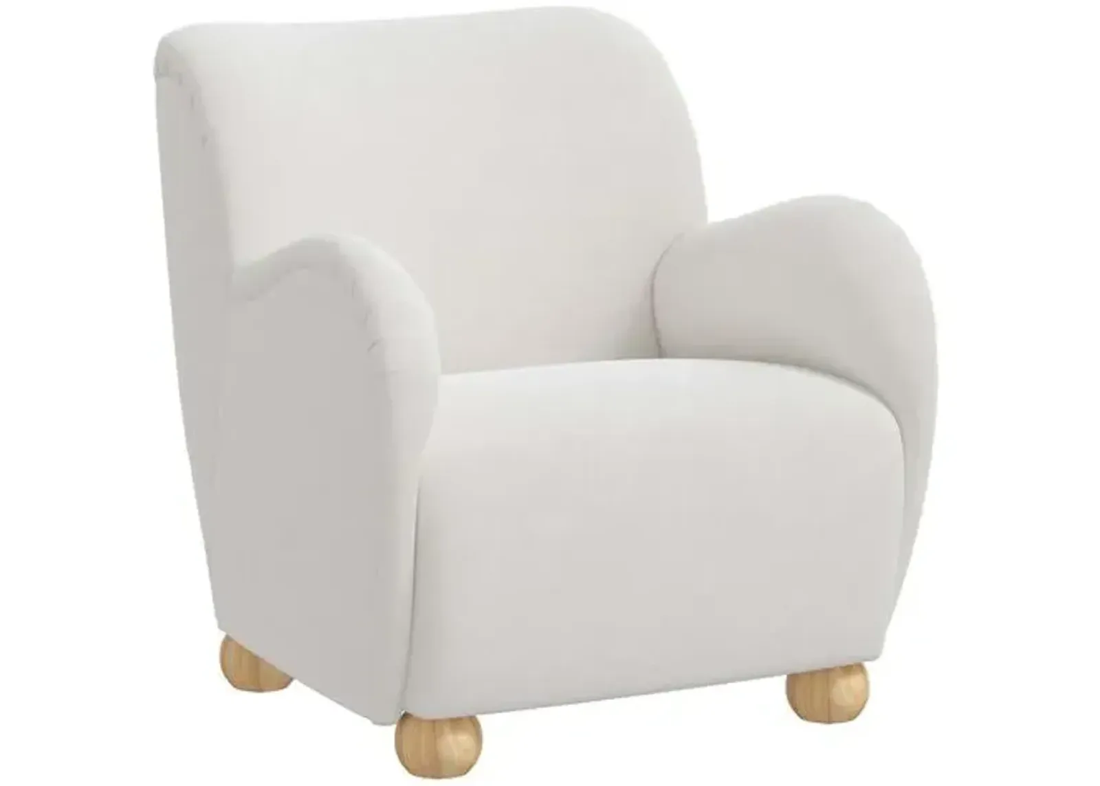 Luna Accent Chair - Velvet - White, Comfortable, Durable, Velvet Upholstery, Cushioned