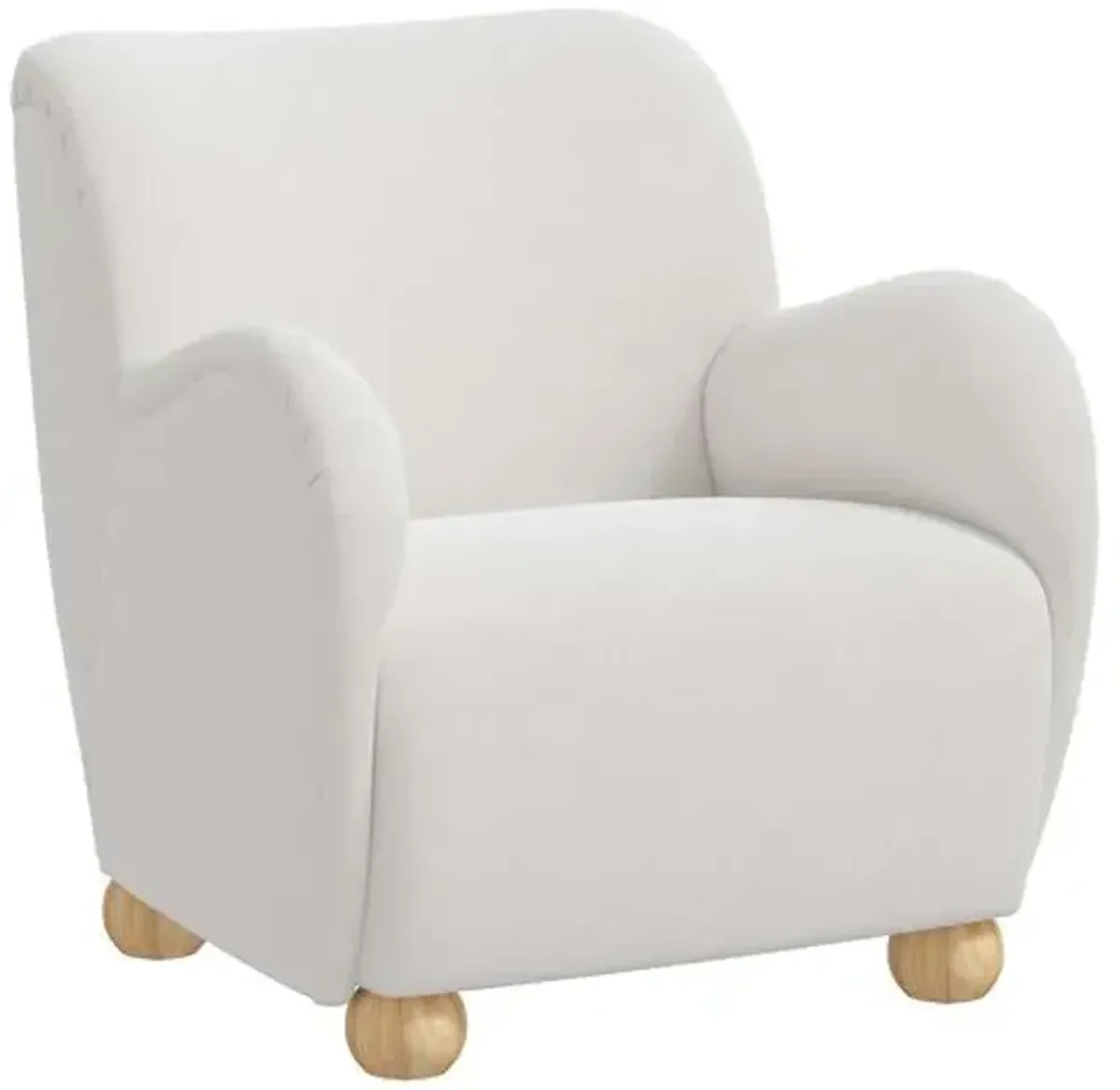 Luna Accent Chair - Velvet - White, Comfortable, Durable, Velvet Upholstery, Cushioned