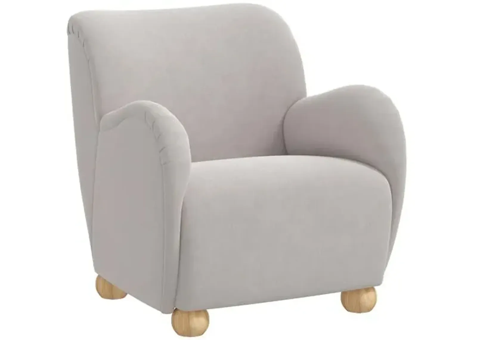 Luna Accent Chair - Velvet - Gray, Comfortable, Durable, Velvet Upholstery, Cushioned