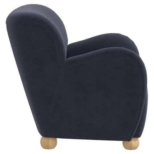 Luna Accent Chair - Velvet - Blue, Comfortable, Durable, Velvet Upholstery, Cushioned