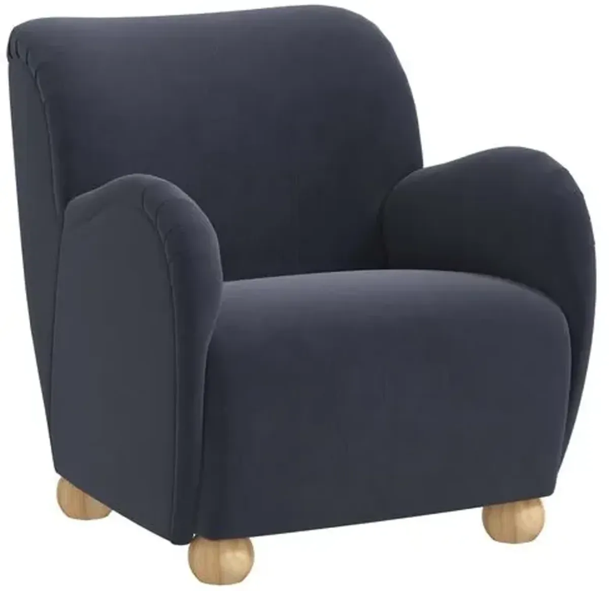 Luna Accent Chair - Velvet - Blue, Comfortable, Durable, Velvet Upholstery, Cushioned