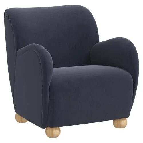 Luna Accent Chair - Velvet - Blue, Comfortable, Durable, Velvet Upholstery, Cushioned