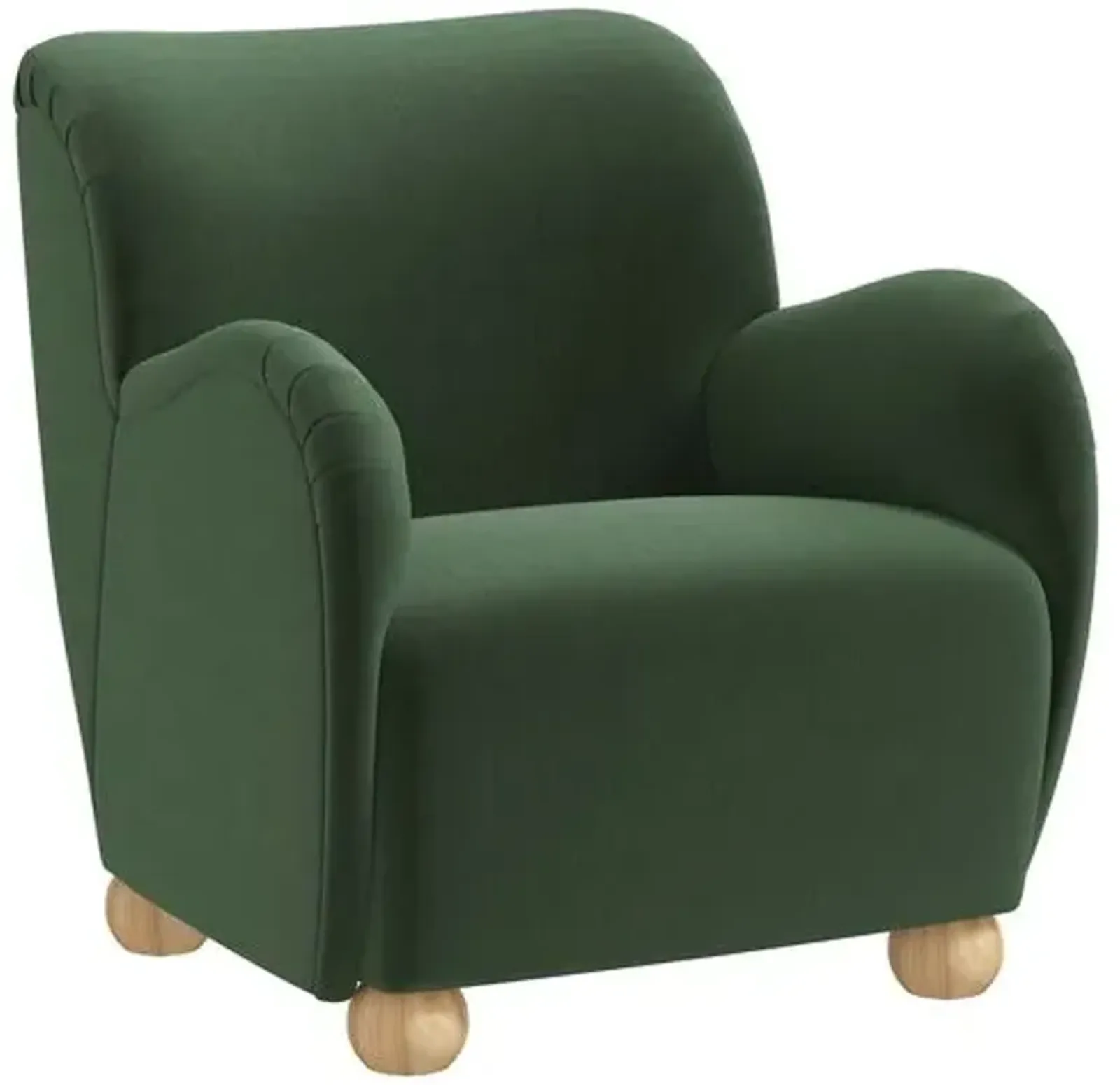 Luna Accent Chair - Velvet - Green, Comfortable, Durable, Velvet Upholstery, Cushioned