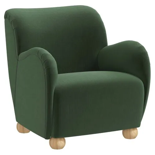 Luna Accent Chair - Velvet - Green, Comfortable, Durable, Velvet Upholstery, Cushioned