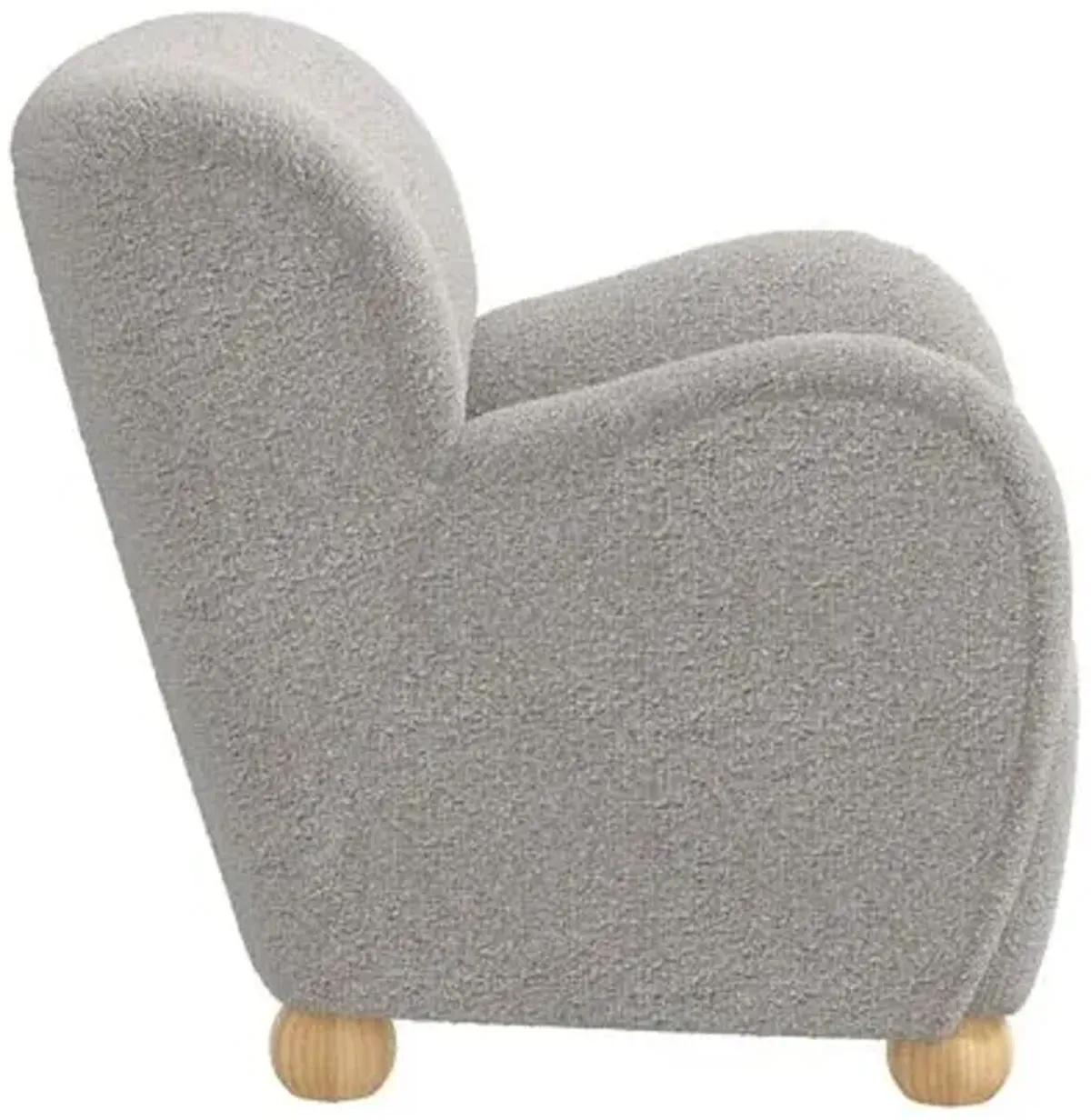 Luna Accent Chair - Boucl - Gray, Comfortable, Durable, Cushioned