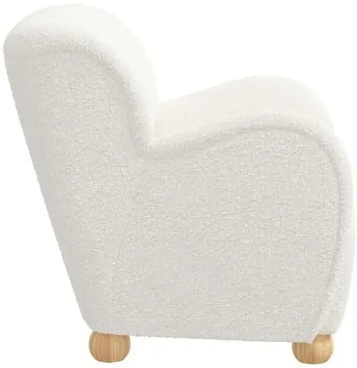 Luna Accent Chair - Bouclé - White, Comfortable, Durable, Cushioned