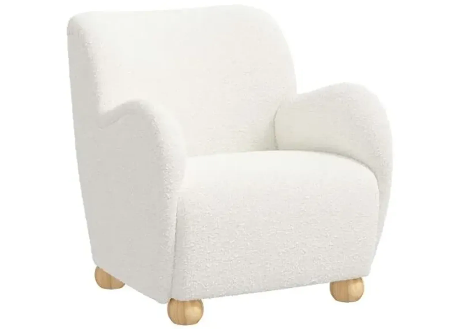 Luna Accent Chair - Bouclé - White, Comfortable, Durable, Cushioned