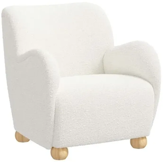 Luna Accent Chair - Bouclé - White, Comfortable, Durable, Cushioned