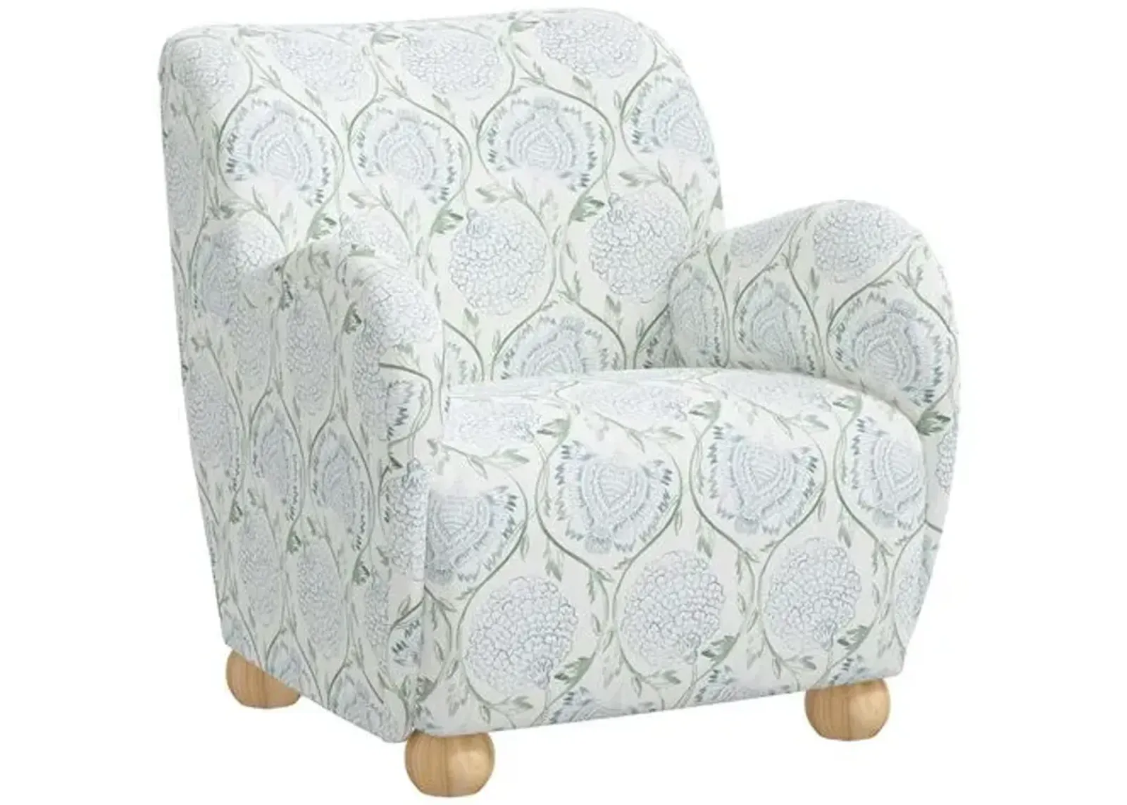 Luna Accent Chair - Ranjit Floral - Green, Comfortable, Durable, Cushioned