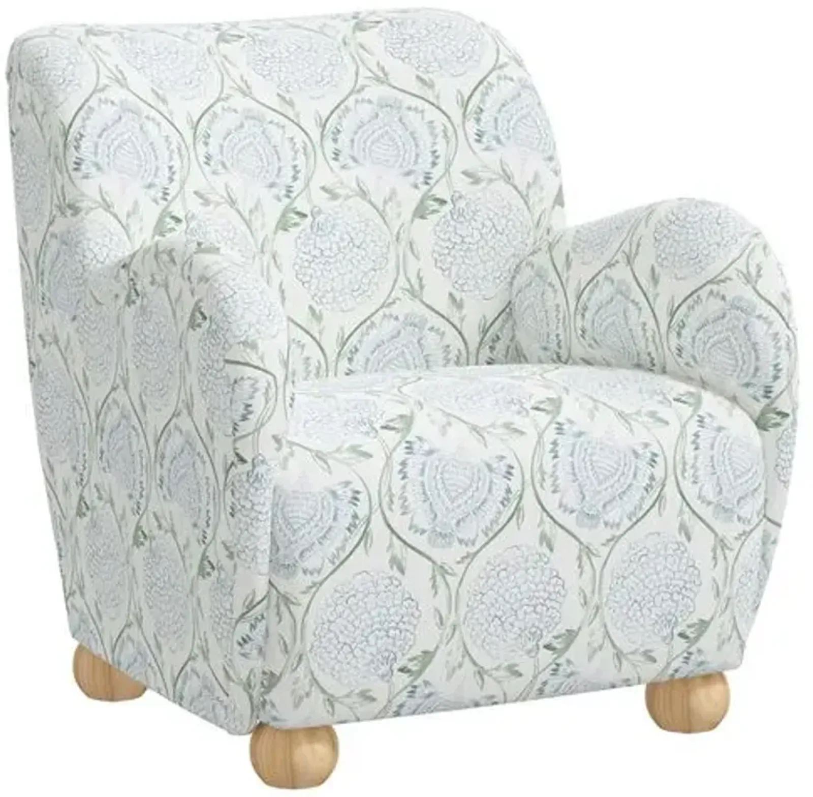 Luna Accent Chair - Ranjit Floral - Green, Comfortable, Durable, Cushioned