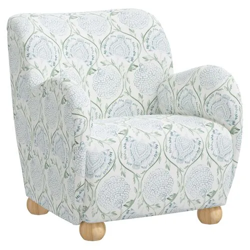 Luna Accent Chair - Ranjit Floral - Green, Comfortable, Durable, Cushioned