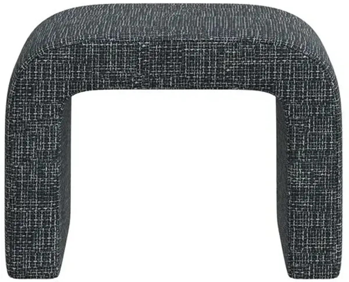 Celia Waterfall Ottoman - Basketweave - Blue