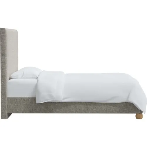 Luna Floor Length Bed - Boucle - Gray