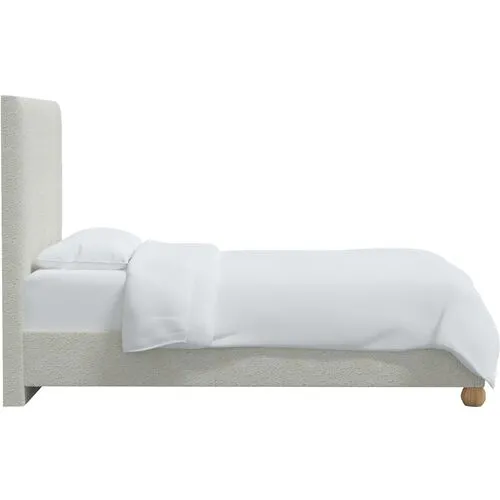 Luna Floor Length Bed - Boucle - White