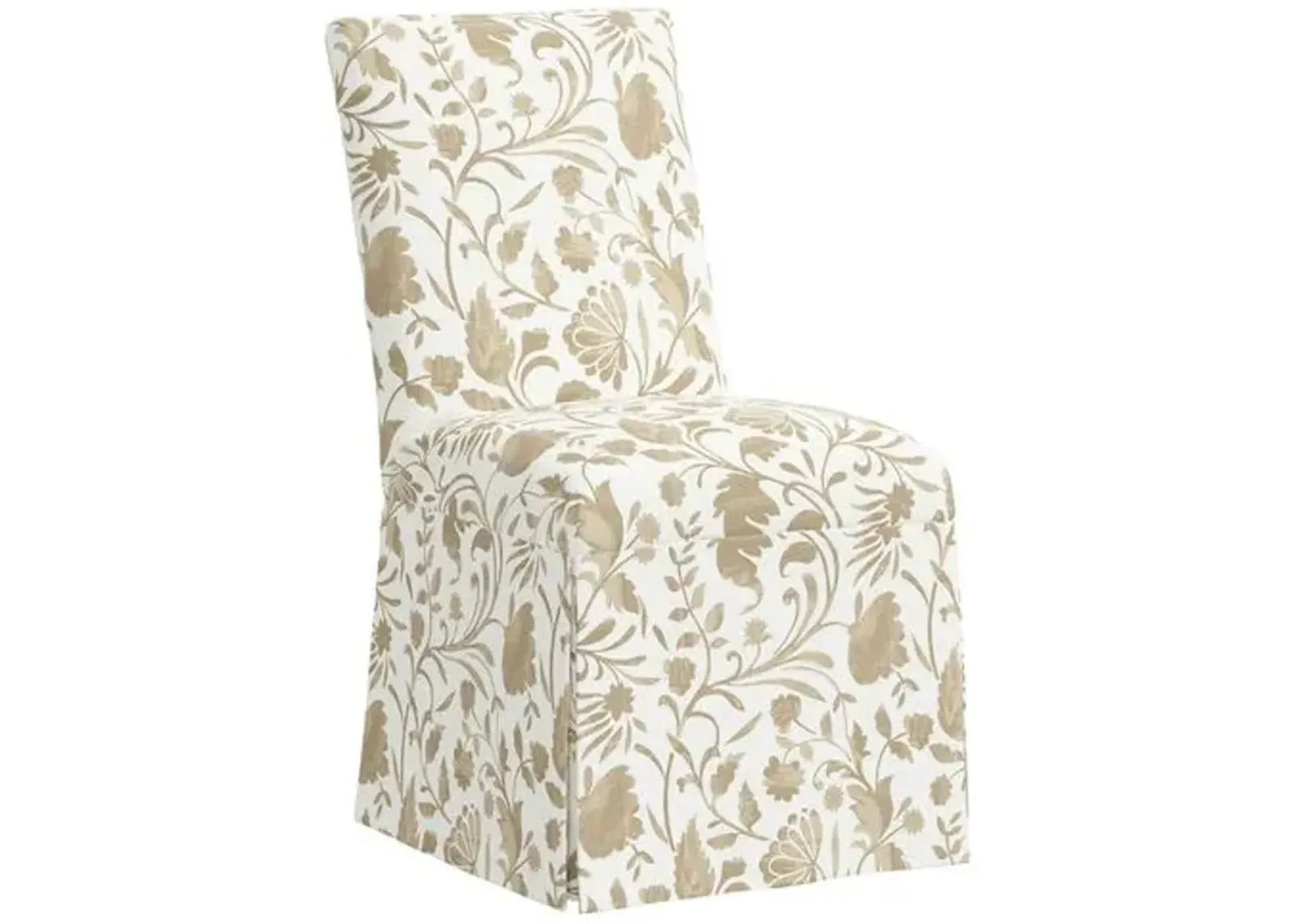 Owen Slipcover Dining Chair - Vine Floral - Beige