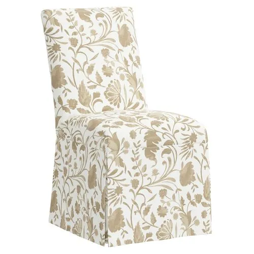 Owen Slipcover Dining Chair - Vine Floral - Beige