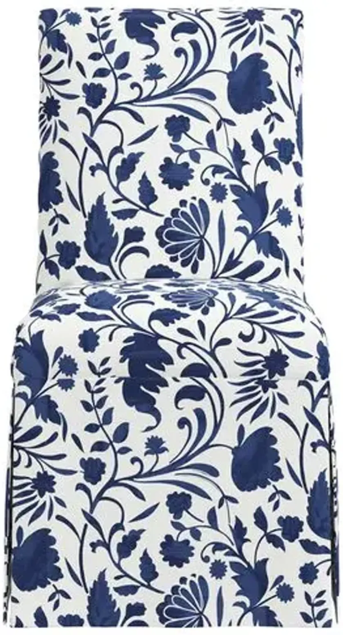 Owen Slipcover Dining Chair - Vine Floral - Blue