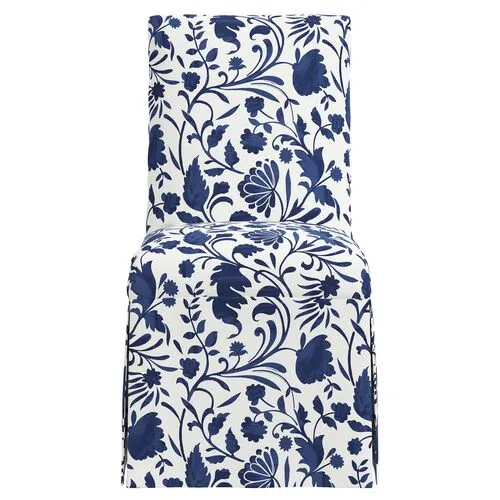 Owen Slipcover Dining Chair - Vine Floral - Blue