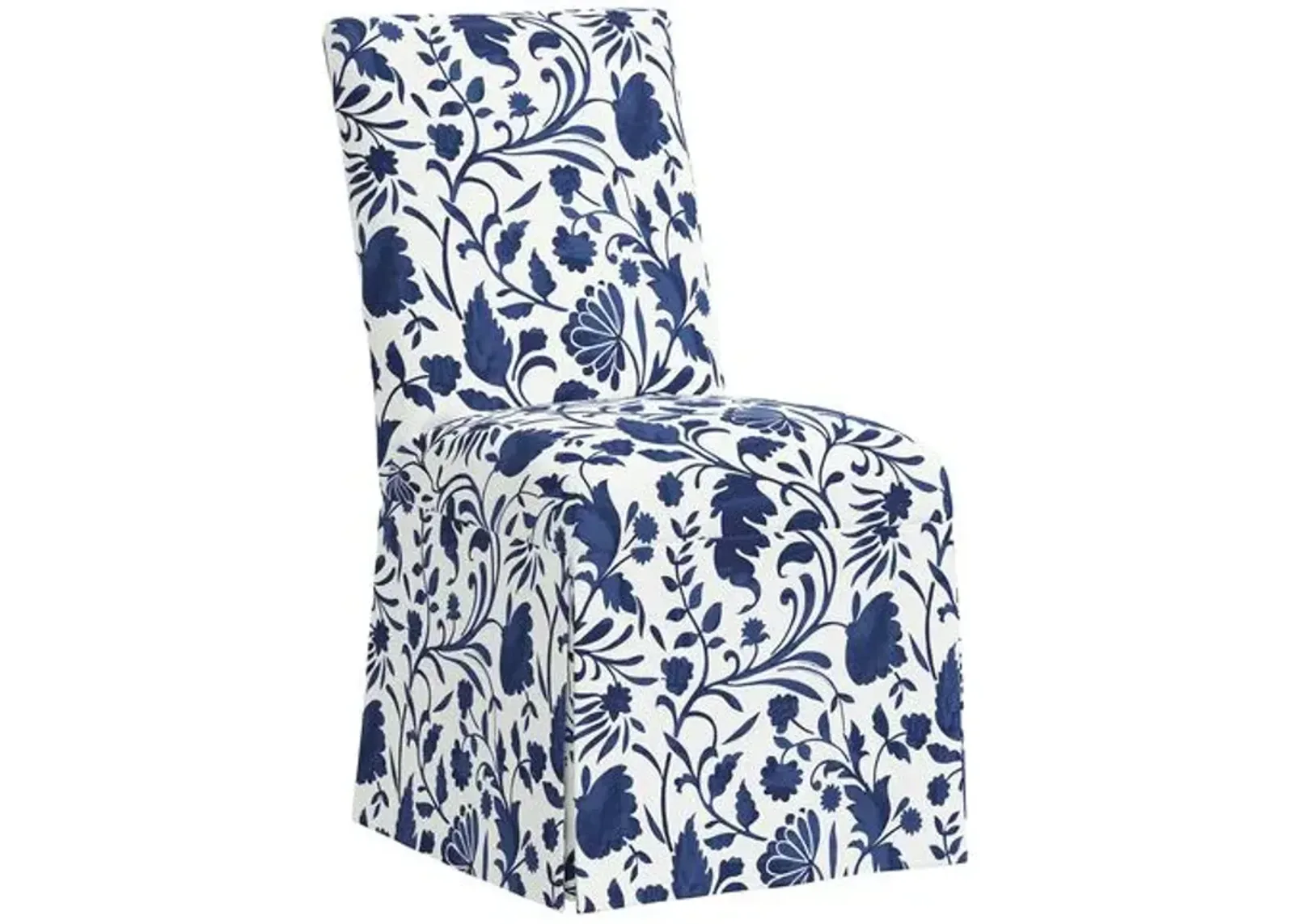 Owen Slipcover Dining Chair - Vine Floral - Blue