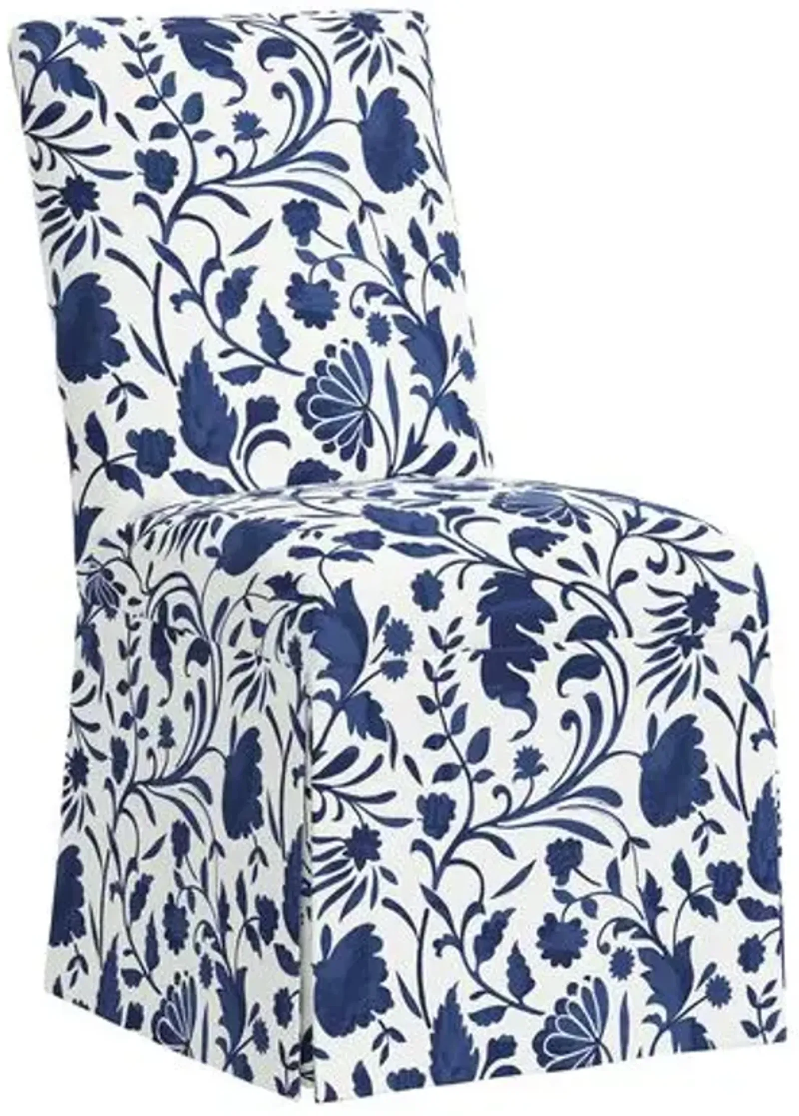 Owen Slipcover Dining Chair - Vine Floral - Blue