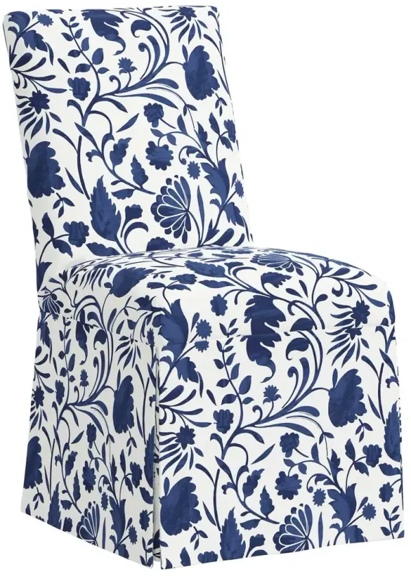 Owen Skirted Slipcover Side Chair, Vine Floral