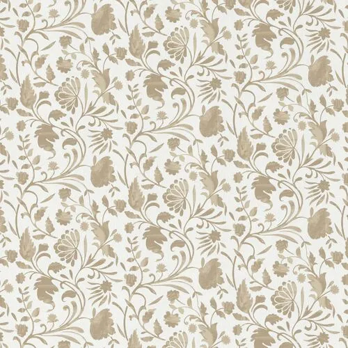 Anne Skirted Storage Ottoman - Vine Floral - Beige