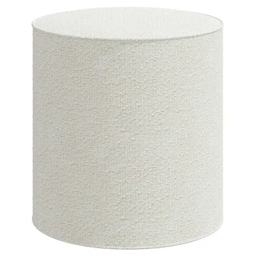 Harper Round Ottoman - Boucle - White