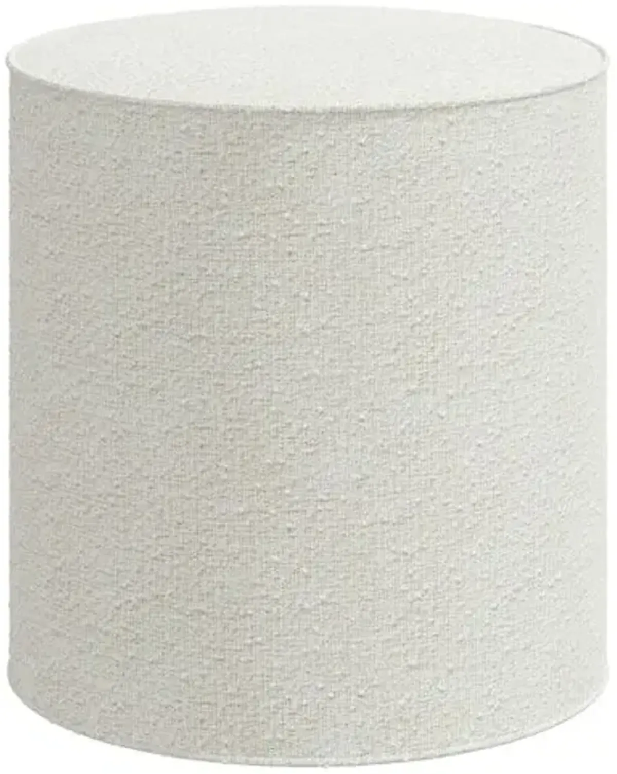 Harper Round Ottoman - Boucle - White