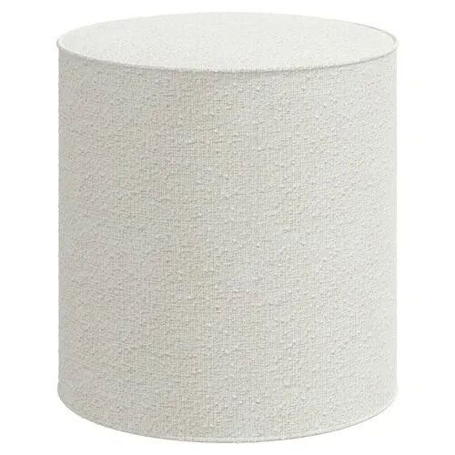 Harper Round Ottoman - Boucle - White