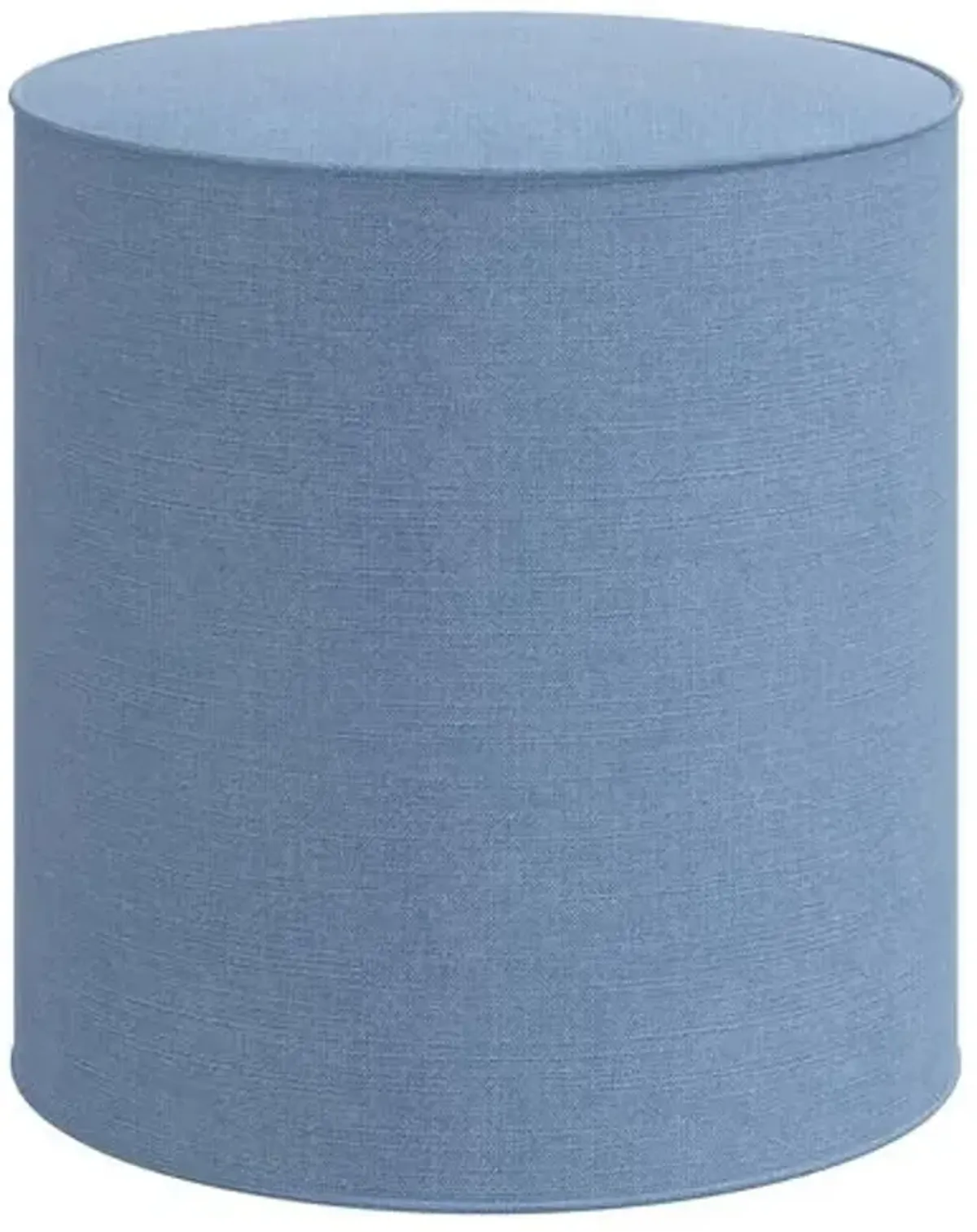 Harper Round Ottoman - Linen - Blue