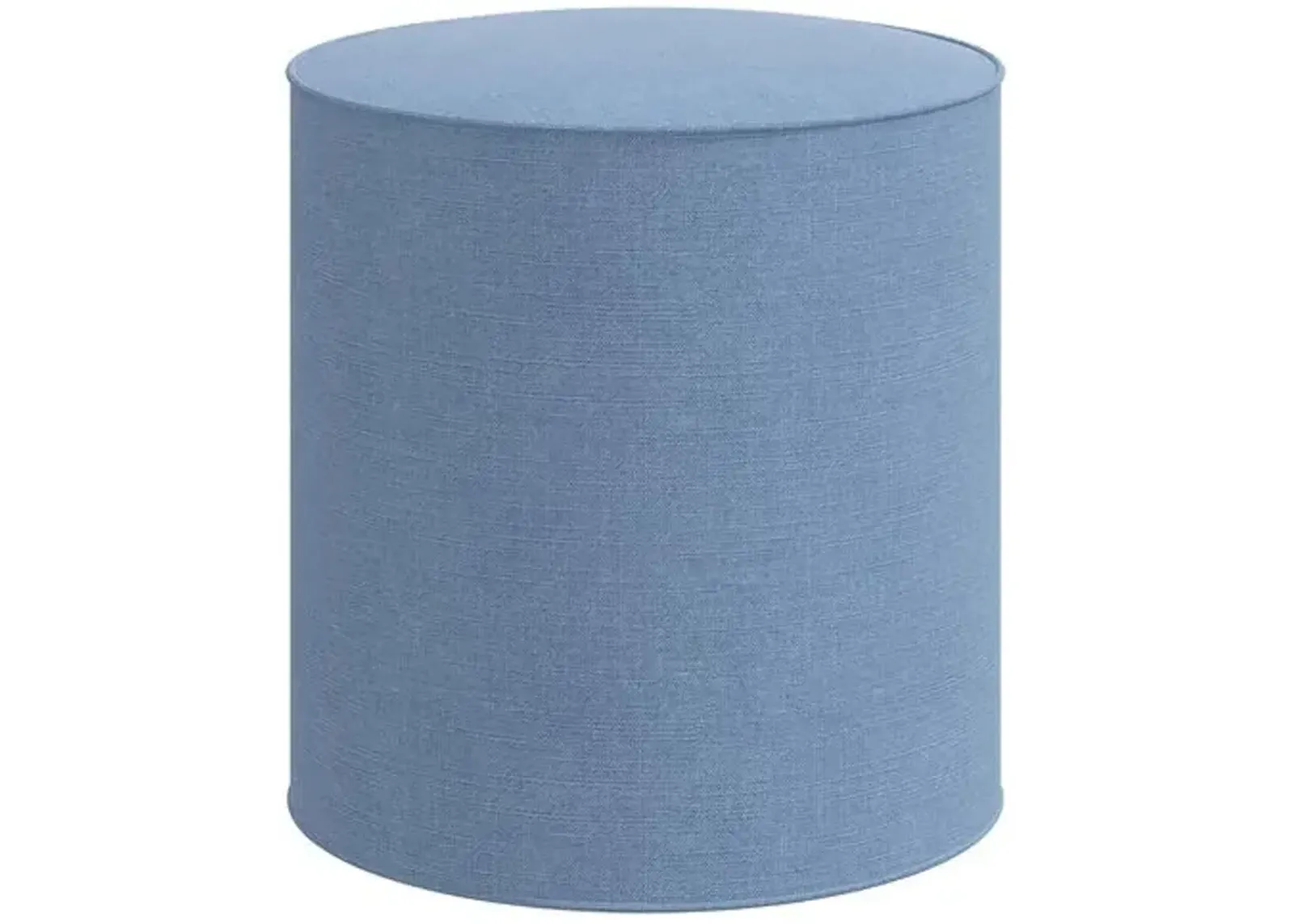 Harper Round Ottoman - Linen - Blue