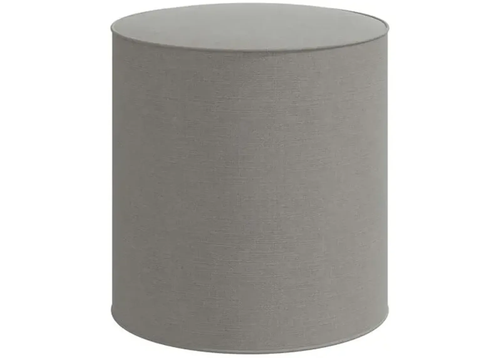 Harper Round Ottoman - Linen - Gray