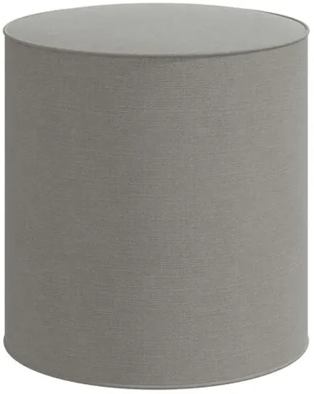 Harper Round Ottoman - Linen - Gray